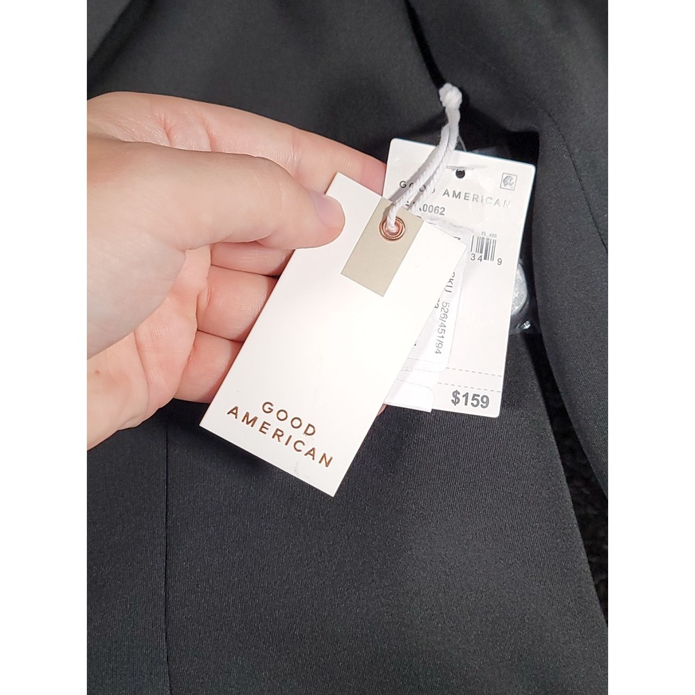 NWT Good American Scuba Blazer Jacket Black Size 1 Womens Collared Long Sleeve - Picture 8 of 16